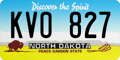 ND license plate KVO827