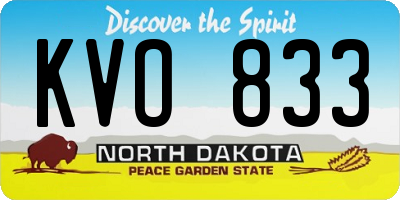ND license plate KVO833