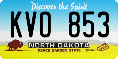 ND license plate KVO853