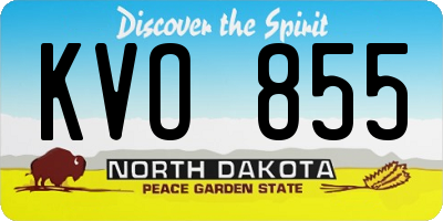ND license plate KVO855