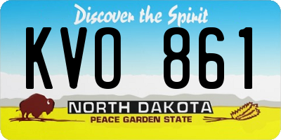 ND license plate KVO861