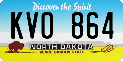 ND license plate KVO864