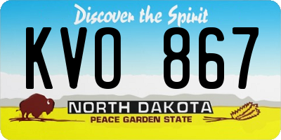 ND license plate KVO867
