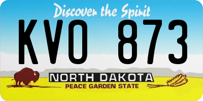 ND license plate KVO873