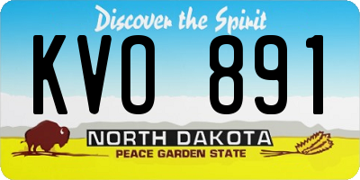 ND license plate KVO891