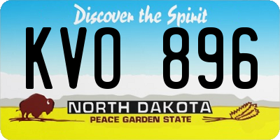 ND license plate KVO896