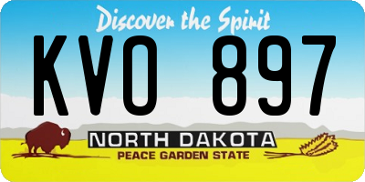 ND license plate KVO897