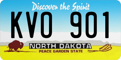 ND license plate KVO901