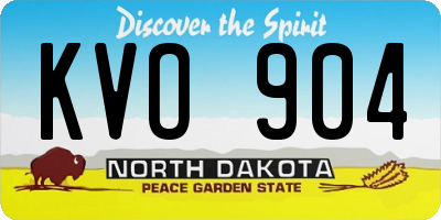 ND license plate KVO904