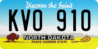 ND license plate KVO910