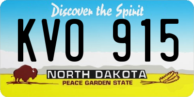 ND license plate KVO915