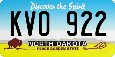 ND license plate KVO922
