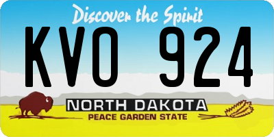 ND license plate KVO924