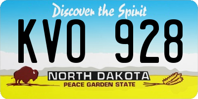 ND license plate KVO928