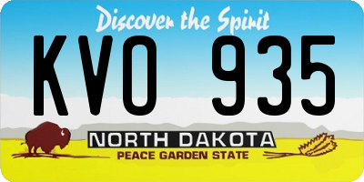 ND license plate KVO935