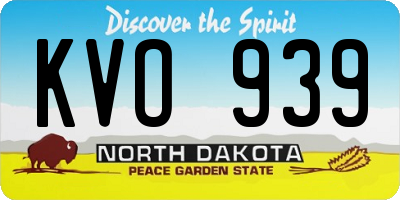 ND license plate KVO939