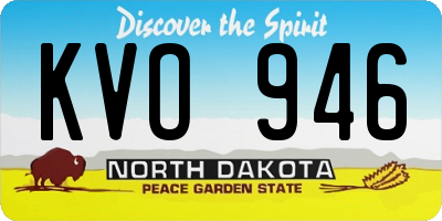 ND license plate KVO946
