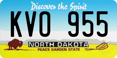ND license plate KVO955