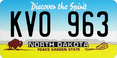 ND license plate KVO963