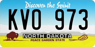 ND license plate KVO973