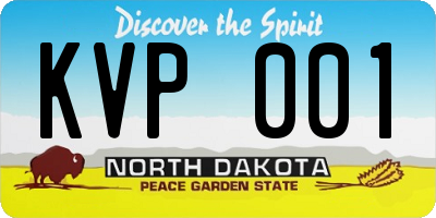 ND license plate KVP001