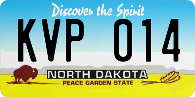 ND license plate KVP014