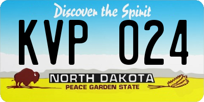 ND license plate KVP024