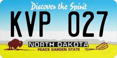 ND license plate KVP027