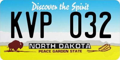 ND license plate KVP032