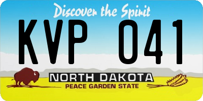 ND license plate KVP041
