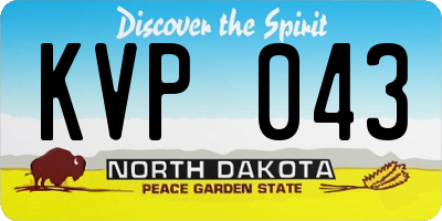 ND license plate KVP043