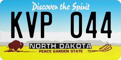 ND license plate KVP044