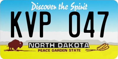 ND license plate KVP047