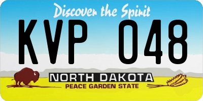ND license plate KVP048