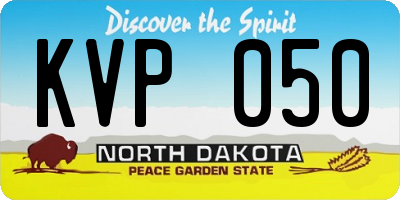 ND license plate KVP050