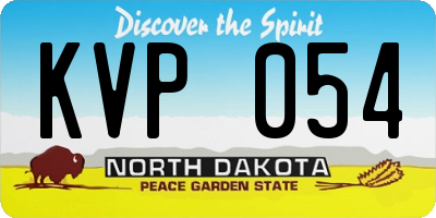 ND license plate KVP054