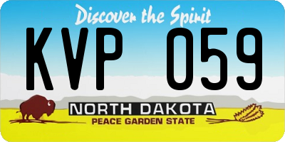 ND license plate KVP059