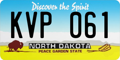ND license plate KVP061