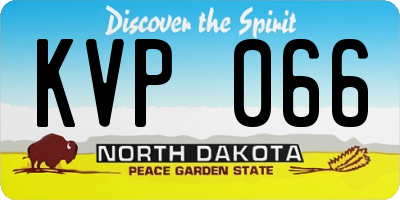 ND license plate KVP066