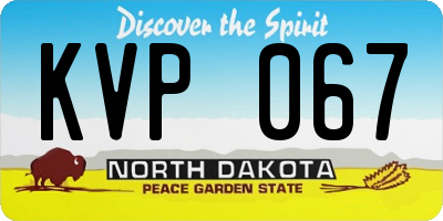 ND license plate KVP067