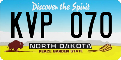 ND license plate KVP070