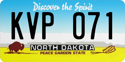 ND license plate KVP071