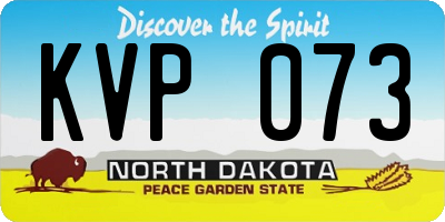 ND license plate KVP073