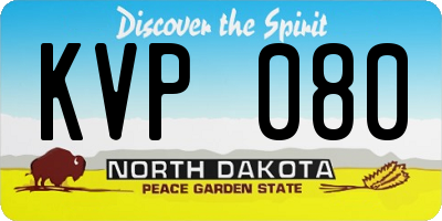 ND license plate KVP080