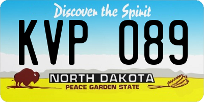 ND license plate KVP089