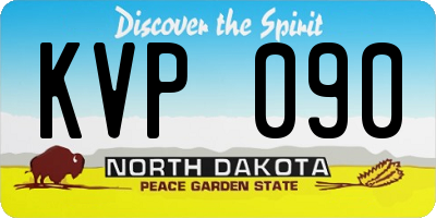 ND license plate KVP090