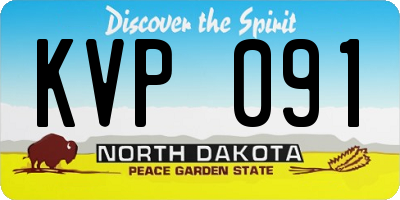 ND license plate KVP091