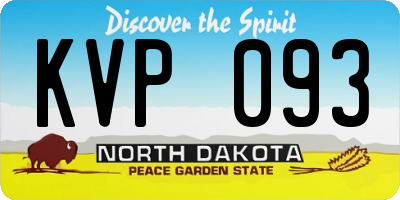 ND license plate KVP093
