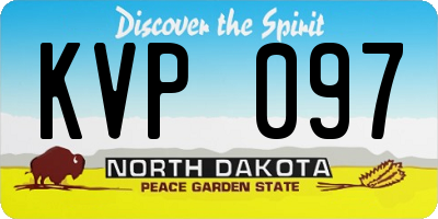 ND license plate KVP097