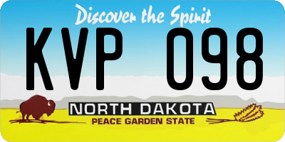 ND license plate KVP098